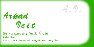 arpad veit business card